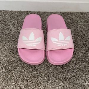 Pink Adidas Slides